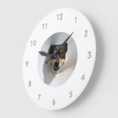 笑おもしろいい犬時計 ラージ壁時計 (傾斜)
