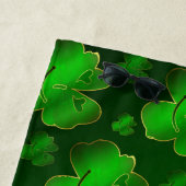 笑っおもしろいて、シャムロック、緑、st patricks day ビーチタオル (インサイチュ)