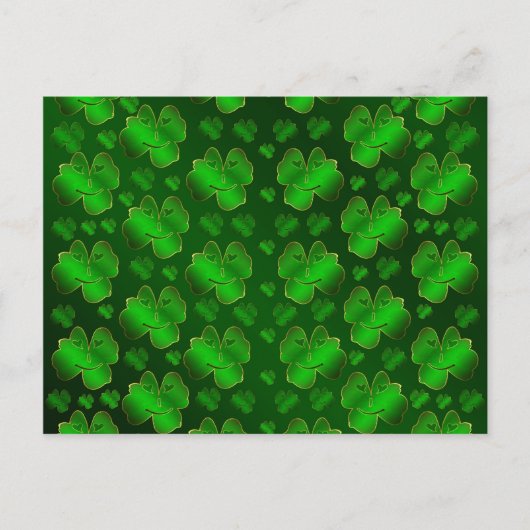 笑っおもしろいて、シャムロック、緑、st patricks day ポストカード (正面)