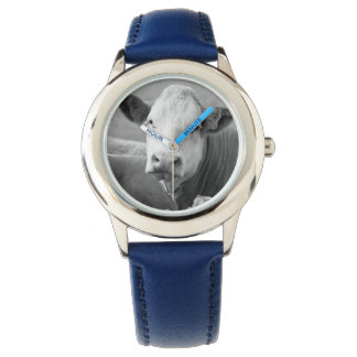 笑っている牛の姿を見る 腕時計