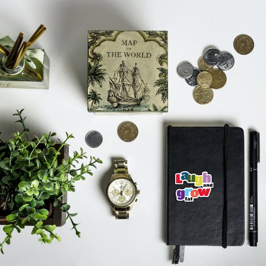 笑って太ったカラフルを育やる気を起こさせるてる シール