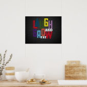 笑って太ったカラフルタイポグラフィポスター ポスター (キッチン)