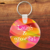 笑って太ったユーモアを育てることわざキーチェーン キーホルダー (正面)