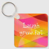 笑って太ったユーモアを育てることわざキーチェーン キーホルダー (正面)