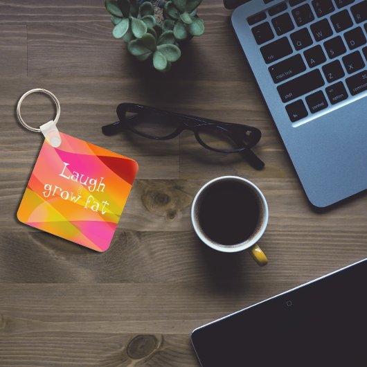笑って太ったユーモアを育てることわざキーチェーン キーホルダー