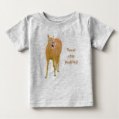 笑っストップてはいけない！おもしろい絵画の ベビーTシャツ (正面)