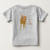 笑っストップてはいけない!おもしろい絵画の ベビーTシャツ (裏面)