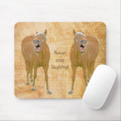 笑っストップてはいけない！おもしろい絵画の マウスパッド (マウス)