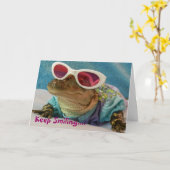 笑っ保て...サングラスカードのアリゲーター カード (黄色い花)