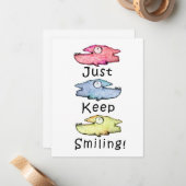 笑っ保て!歯カラフル魚 ノートカード (正面/裏面インサイチュ)