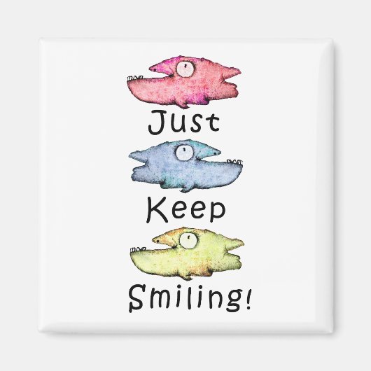 笑っ保て!歯カラフル魚 マグネット (正面)