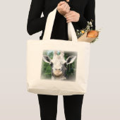 笑みを浮かべるキリン ラージトートバッグ (正面(商品))