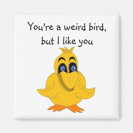 笑わされることわざ付き鳥 マグネット (正面)