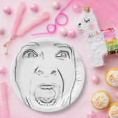 笑わされるなおびえさせていたわめく顔 ペーパープレート (パーティー)