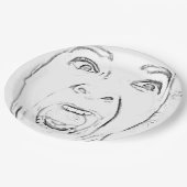 笑わされるなおびえさせていたわめく顔 ペーパープレート (アングル)