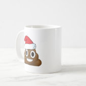 笑わされるなクリスマスのウンチEmoji コーヒーマグカップ (正面左)