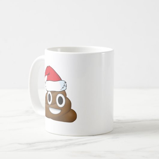 笑わされるなクリスマスのウンチEmoji コーヒーマグカップ (正面左)