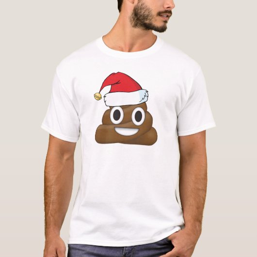 笑わされるなクリスマスのウンチEmoji Tシャツ (正面)
