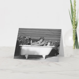 笑わされるな写真が付いている空白のなメッセージカード カード