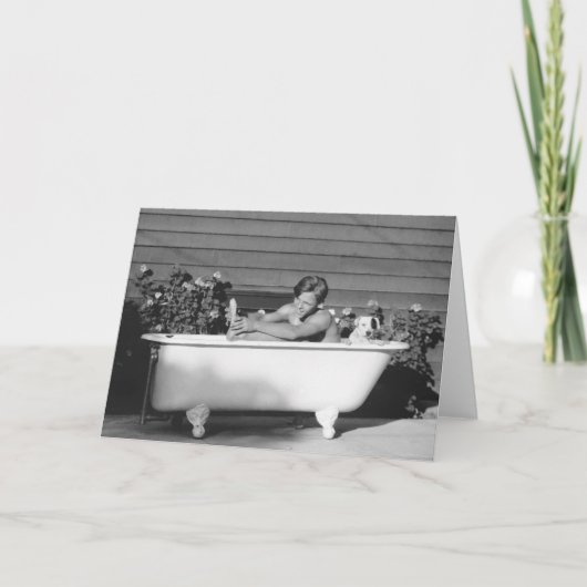 笑わされるな写真が付いている空白のなメッセージカード カード (正面)