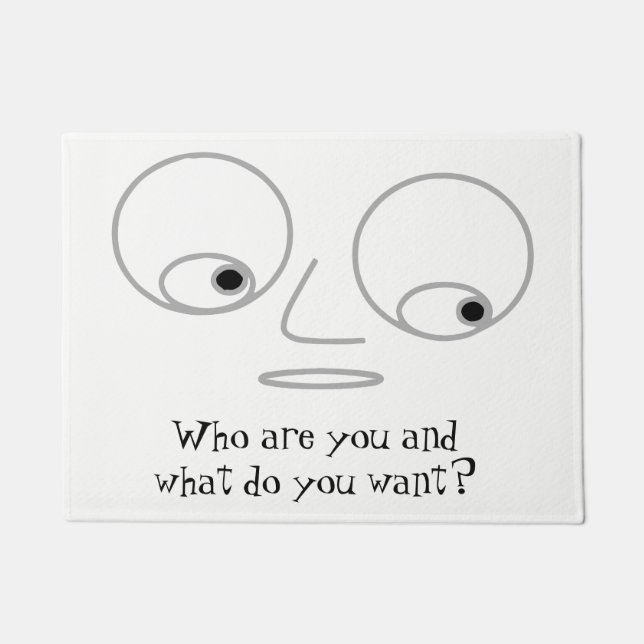 笑わされるな顔のデザインの失礼な玄関マット ドアマット (正面)