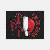 笑わされるクリスマスいけなホリデーナイスサンタアド フリースブランケット (正面(横))