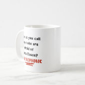 笑わされるクリスマスのジョークのマグカップ – 閉所恐怖症 コーヒーマグカップ (正面左)