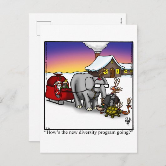 笑わされるクリスマス用はがき シーズンポストカード (正面/裏面)