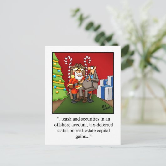 笑わされるクリスマス用はがき シーズンポストカード (スタンド正面)