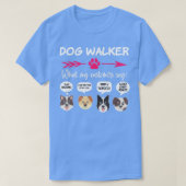 笑わされるドッグウォーカーギフトアップおもしろい犬歩く Tシャツ (デザイン正面)