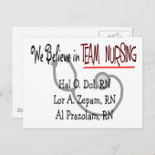 笑わされるナースTシャツとギフト ポストカード (正面/裏面)