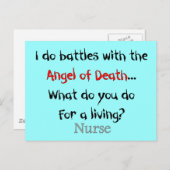 笑わされるナースTシャツとギフト ポストカード (正面/裏面)