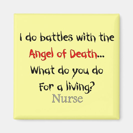 笑わされるナースTシャツとギフト マグネット (正面)