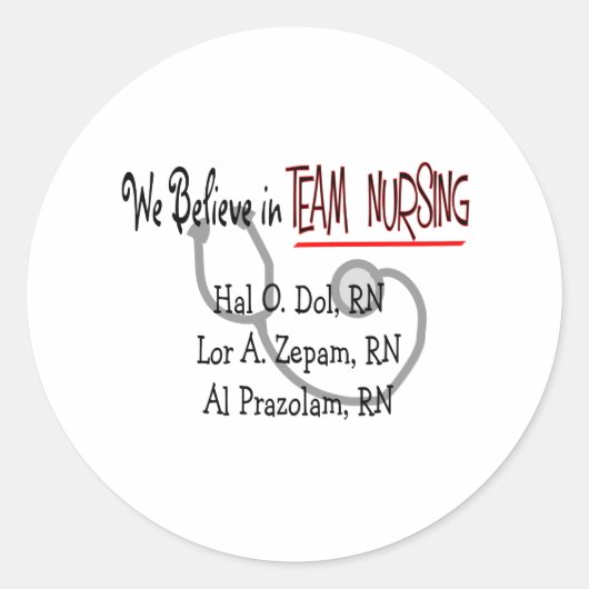 笑わされるナースTシャツとギフト ラウンドシール (正面)