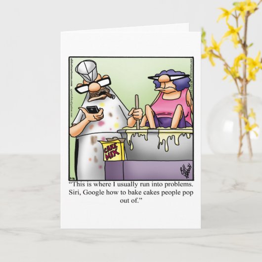 笑わされるハッピーバースデーグリーティングカード カード (黄色い花)