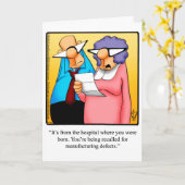 笑わされるハッピーバースデーグリーティングカード カード (黄色い花)