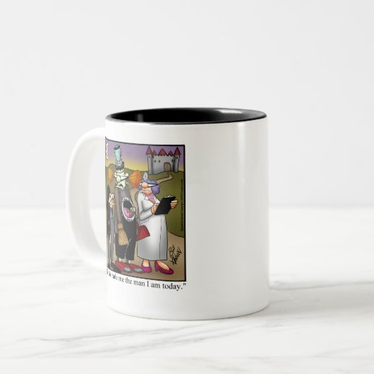 笑わされるハロウィーンユーモアのマグカップ「斑点」 ツートーンマグカップ (正面左)