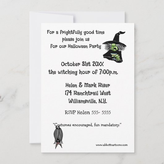 笑わされるハローウィンパーティ招待状 招待状 (裏面)