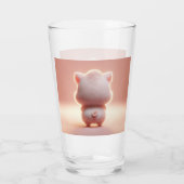 笑わされるバレンタインピグ3Dルックフロント&バック タンブラーグラス (裏面)