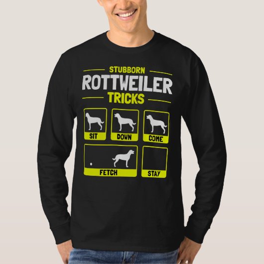 笑わされるロットワイラー犬のオーナー Tシャツ (正面)