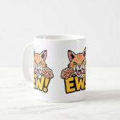 笑わされる子猫姿勢猫好きキャットモムズ&パパ コーヒーマグカップ (正面左)