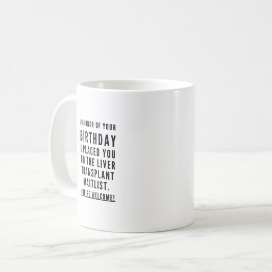 笑わされる最高の友の皮肉ハッピーバースデー コーヒーマグカップ (正面左)