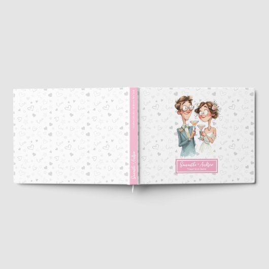 笑わされる結婚予測できなカップルのゲストブックウォーターコ ゲストブック (全面)