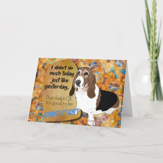 笑わされる考えBasset Hound誕生日 カード