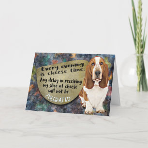 笑わされる考えBasset Hound誕生日 カード