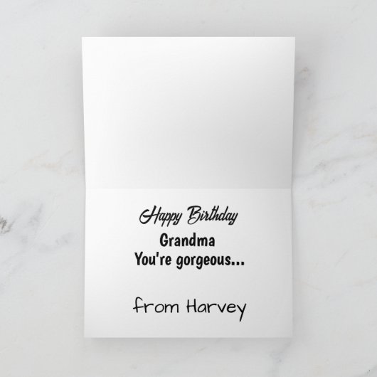 笑わされる考えBasset Hound誕生日 カード (内部)