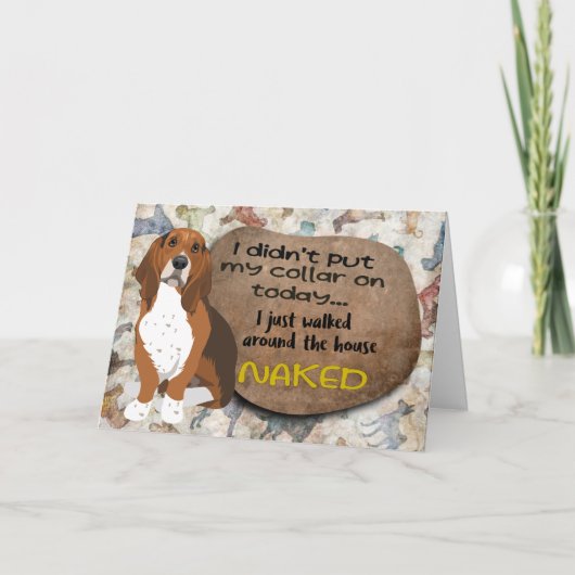 笑わされる考えBasset Hound誕生日 カード (正面)