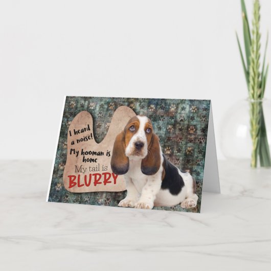 笑わされる考えBasset Hound誕生日 カード (正面)