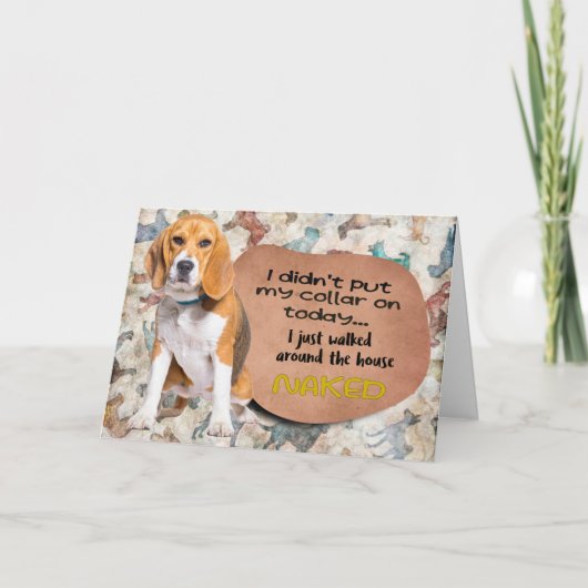 笑わされる考えBeagle誕生日カード カード (正面)