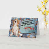 笑わされる考えBeagle誕生日カード カード (黄色い花)